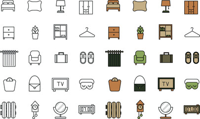 Set of vector icons for house