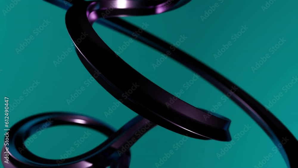 Poster twisted 3d line with rotating bends. design. twisted thin line with illusion of rotating knots and b