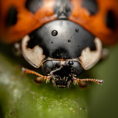 Macro shot of a ladybird on plant