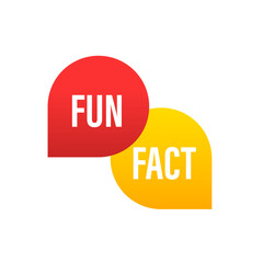 Hand holding megaphone - Fun fact. Fun fact simple bubble for social media in red and yellow color. Flat cartoon trendy. Concept of fun fact message banner. Vector illustration
