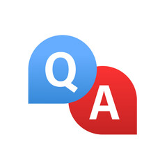 Question and Answer Bubble Chat on white background. Speech bubble icon isolated. Q and A symbol. Flat design. Vector illustration