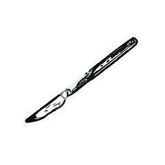 Color sketch of a knife with transparent background