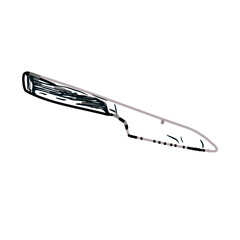 Color sketch of a knife with transparent background