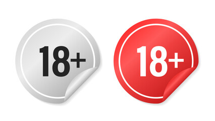 Under 18 sticker vector illustration. 18+ adults only concept. Adults only 18 years sticker. Vector illustration
