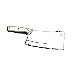 Color sketch of a knife with transparent background
