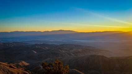 keys view sunset, joshua tree national park