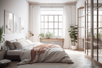 Beautiful and cozy master bedroom interior 