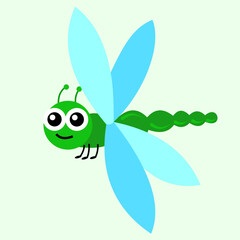 Vector of a cute dragonfly isolated on a white background