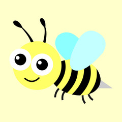 Vector of a cute bee isolated on a beige background