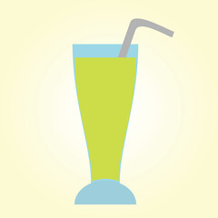 Vector illustration of a cocktail isolated on a yellow background