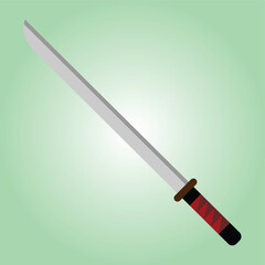Vector illustration of a ninja weapon isolated on a green background