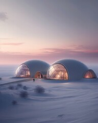 Futuristic igloo building, generative ai