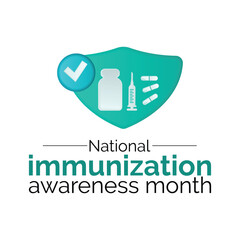 National Immunization Awareness Month. It can help save the lives of others. 3D Rendering white background