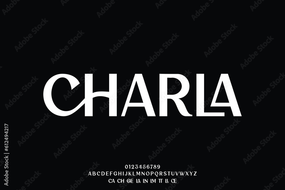 Poster elegant chic ligature style typeface display font vector