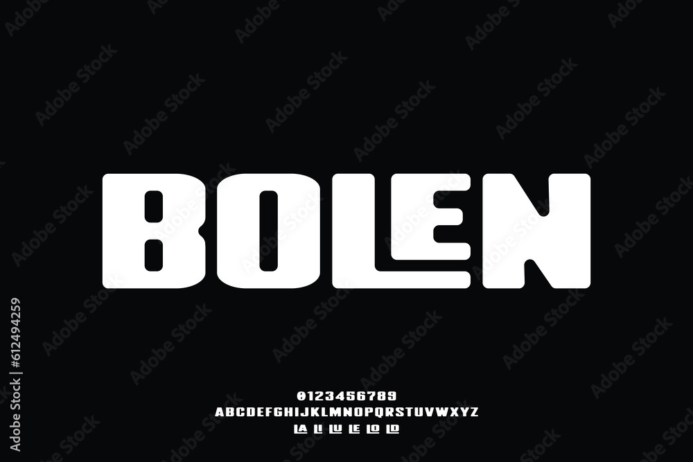 Poster bold rounded typeface display font vector. creative playful typography with ligature style
