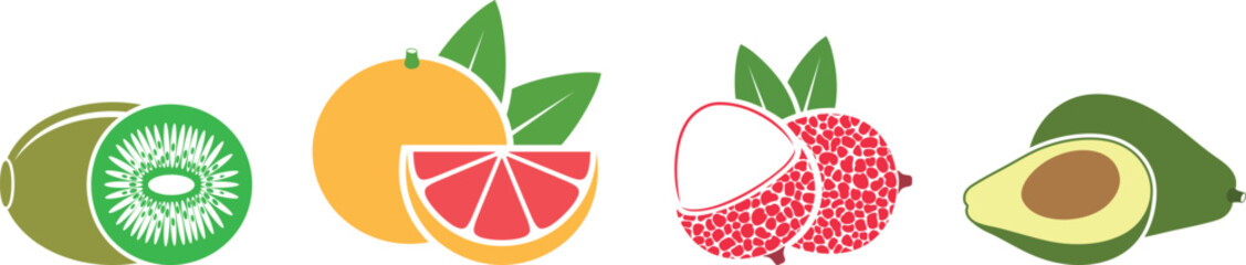 Fruit logo. Isolated fruit on white background