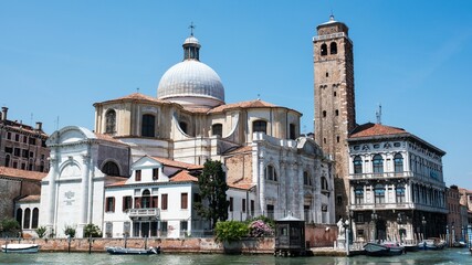 Beautiful view of the Grand Canal in Venice, Italy.