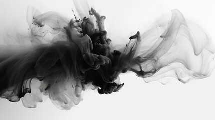 an epic black ink under water wallpaper, ai generated image