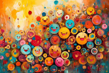 Abstract illustration of happiness, generative ai