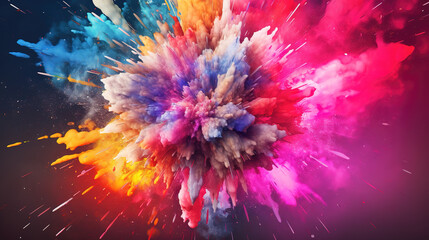 exploding colors as powder effect, wallpaper design, ai generated image