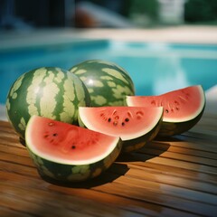 close up of water melon , fresh fruit, summer fruit concept ,Generative AI