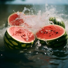 close up of water melon , fresh fruit, summer fruit concept ,Generative AI