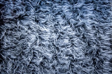 Greyscale closeup shot of fluffy plain carpet patterns