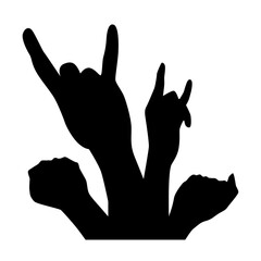 A Vector of Raised Hand Gesture Silhouette
