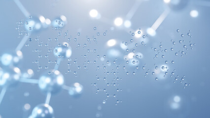 afamelanotide molecular structure 3d, flat model, synthetic peptide, structural chemical formula view from a microscope