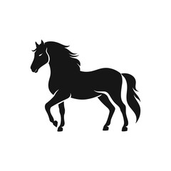 Fototapeta na wymiar Running horse black silhouette. Horse vector illustration.