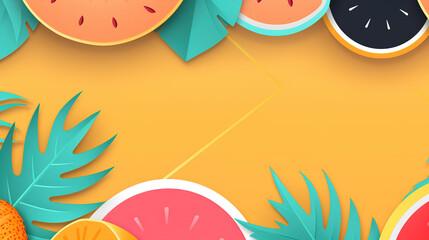 a summer feeling logo cartoon wallpaper, poster style, ai generated image