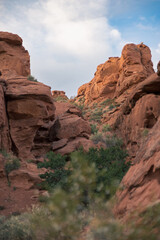 Fototapeta premium Red rock formation and desert scape new St. George Utah and Zion National Park.