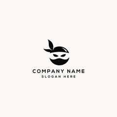 Ninja warrior Simple black ninja head logo illustration design