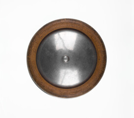 medieval steel shield isolated on white background