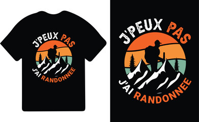 Hiking t-shirt design. Wild, mountain, Hiker, and adventure silhouettes Vector illustration