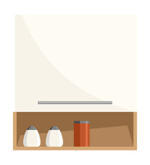 Cartoon kitchen interior element. Furniture and household items in the dining room.  illustration in cartoon flat style