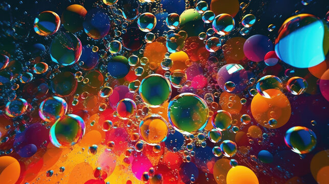 colorful background with bubbles by AI