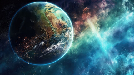Obraz na płótnie Canvas earth in space generated by AI