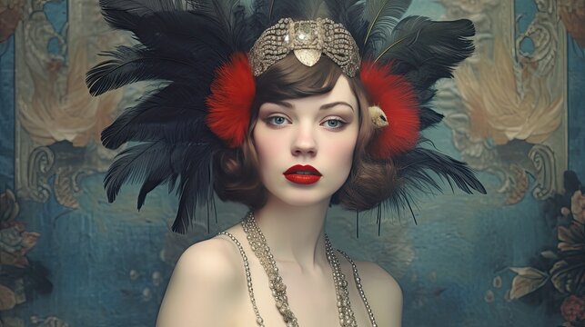 beautiful fashion young woman 1920s style