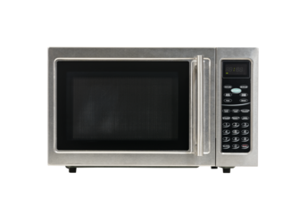 Old microwave oven isolated with cut out background.