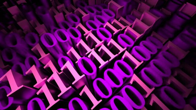 Waving number ones and zeros. Design. Binary code, concept of computer language.