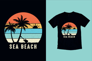 Sea Beach Vintage T-Shirt Desgin
