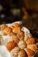 Vertical shot of wheat bread with poppy seeds and cereal