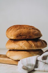 Closeup of baked bread