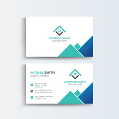 Clean and simple modern Mortgage business card, Modern simple light business card template with flat user interface.
Double-sided creative Landing business card template

