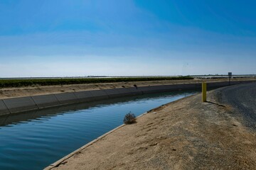 Irrigation canal in California Central Valley