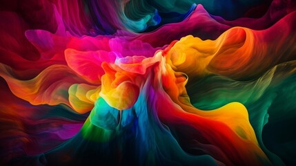 Abstract Image displaying bright striking colors. Created using Generative AI.