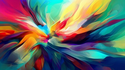 Abstract Image displaying bright striking colors. Created using Generative AI.