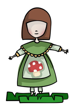 Waldm&auml;dchen mit Fliegenpilz-Kleid