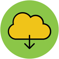 Trendy circular icon of cloud computing